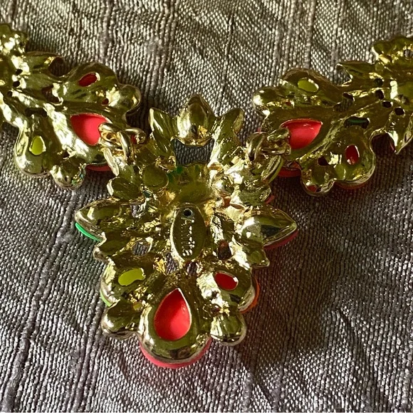 Signed AMRITA SINGH Neon Acrylic Necklace. Pink Green Orange Blue+Crystals, Rare - Picture 5 of 9